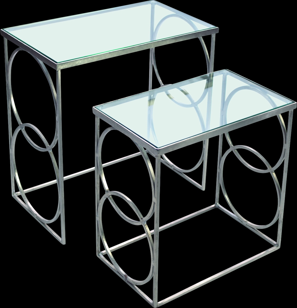 Fougemont Silver Set of 2 Nesting Tables - Thumbnail - Image 1