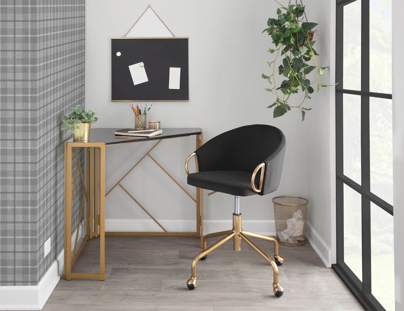 Fourche Black Corner Desk - Thumbnail - Image 9