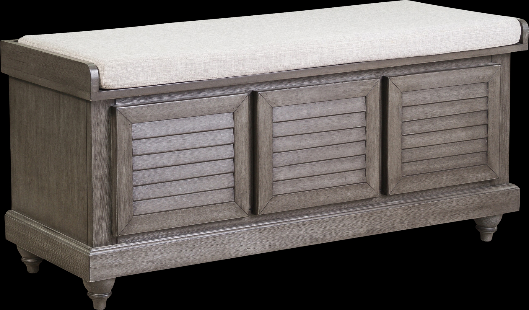 Fourwood Gray Storage Bench - Thumbnail - Image 1