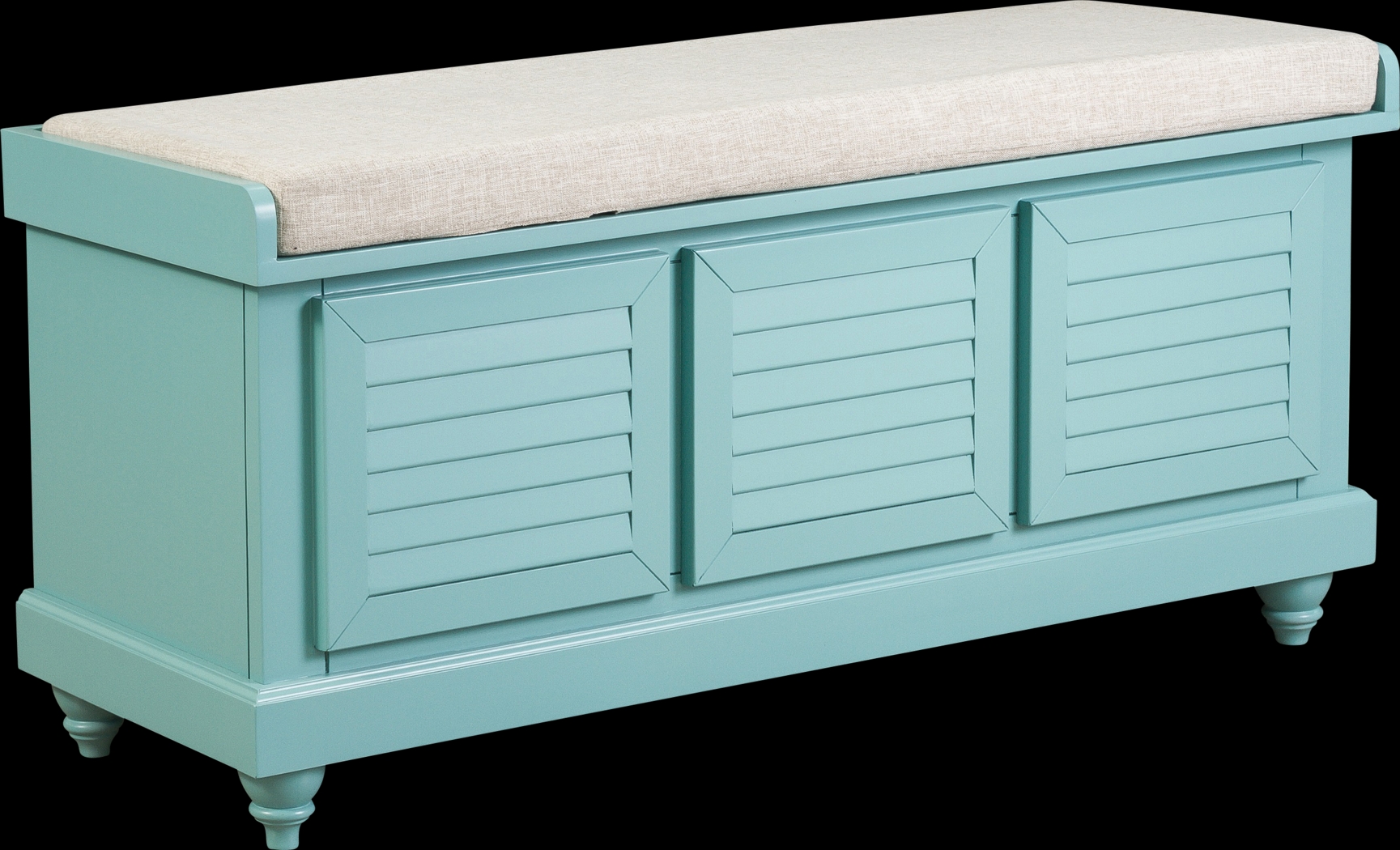 Fourwood Teal Storage Bench - Thumbnail - Image 1