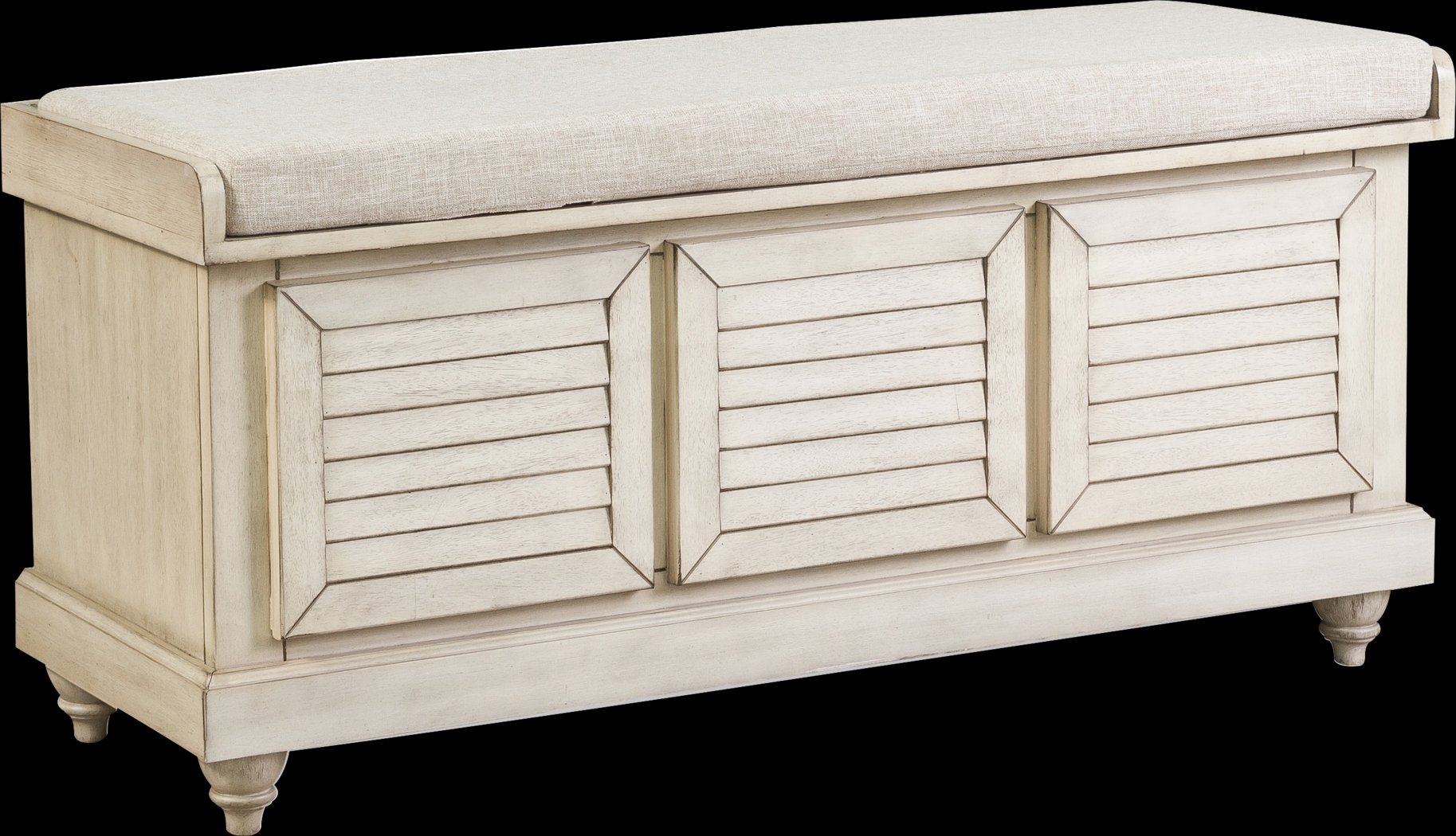 Fourwood White Storage Bench - Thumbnail - Image 1