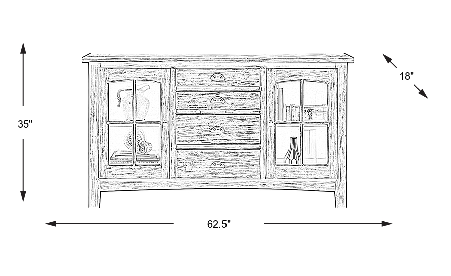 Dimension Image. Please refer to the Dimension Tab on this page for dimension details.
