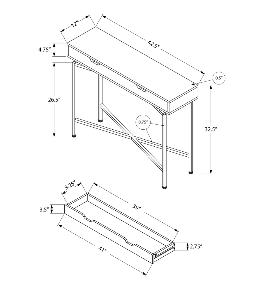 Foxley Cappuccino Sofa Table - Thumbnail - Image 3