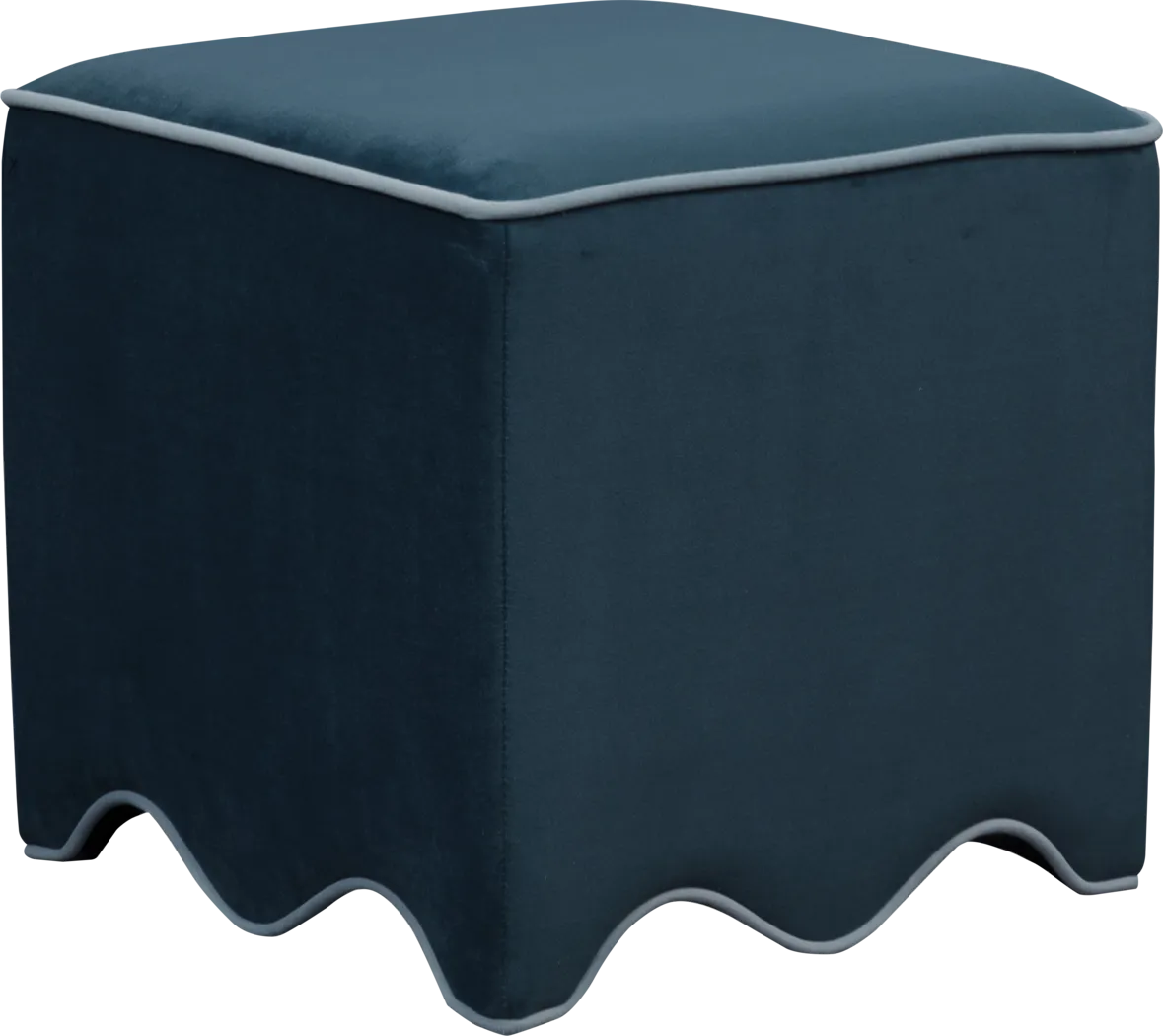 Frances Blue Ottoman - Thumbnail - Image 1