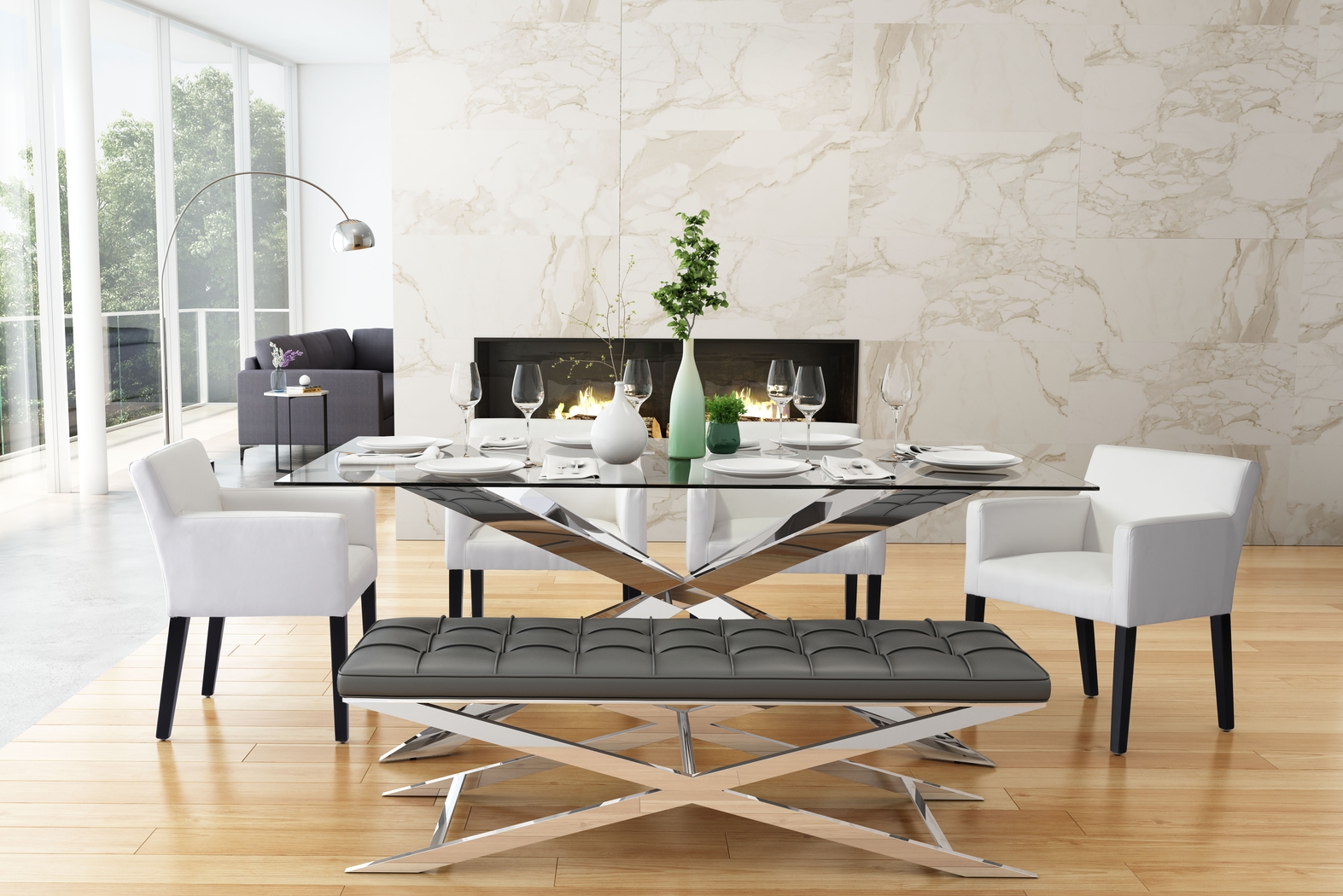 Franklin Hill White Arm Chair - Thumbnail - Image 2