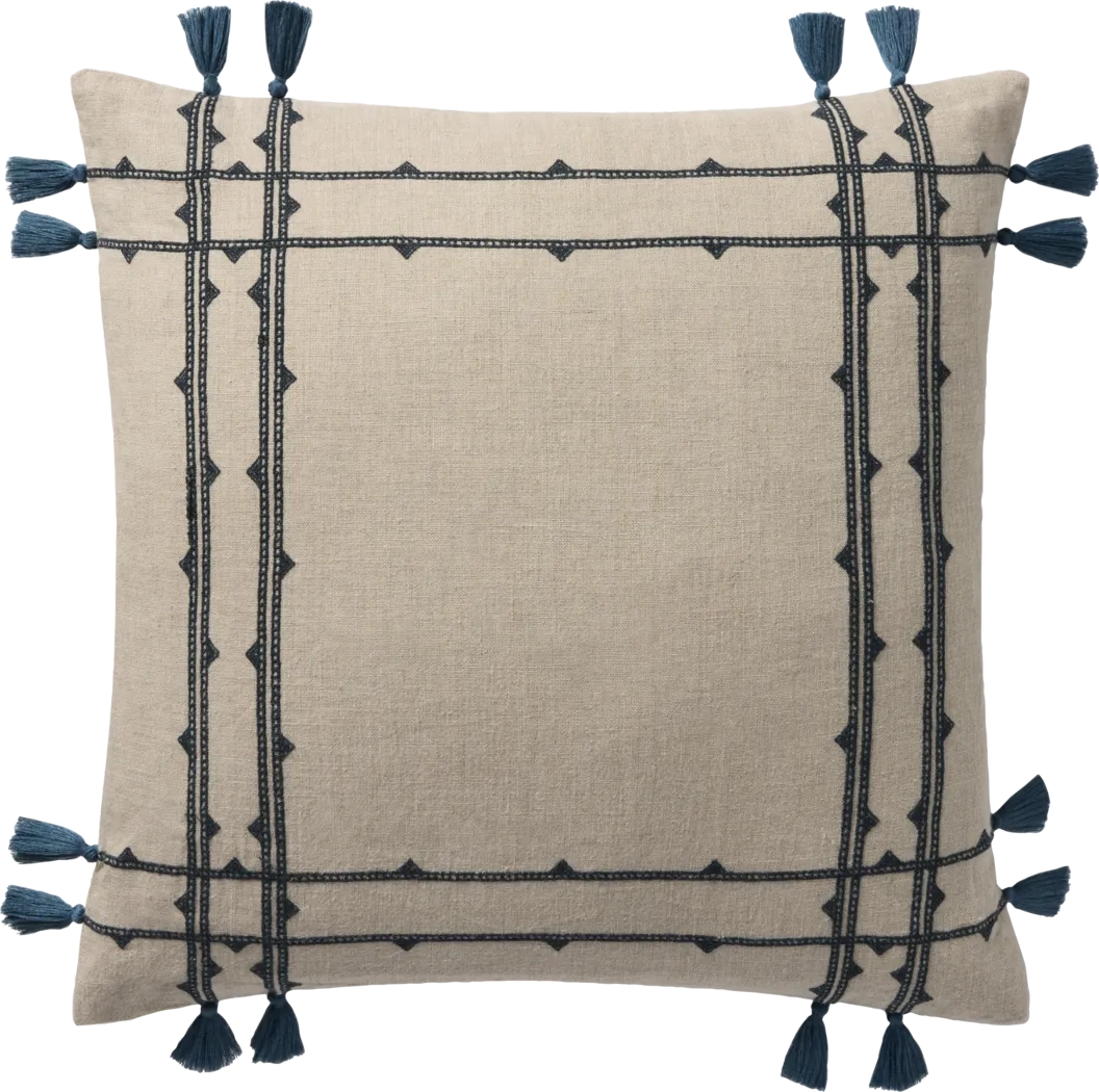 Fray Beige Accent Pillow - Thumbnail - Image 1