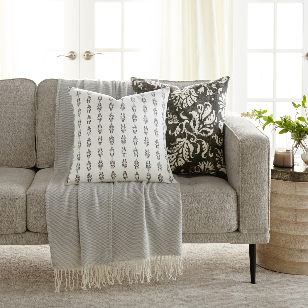 Frecia Charcoal Accent Pillow Set of 2 - Thumbnail - Image 2