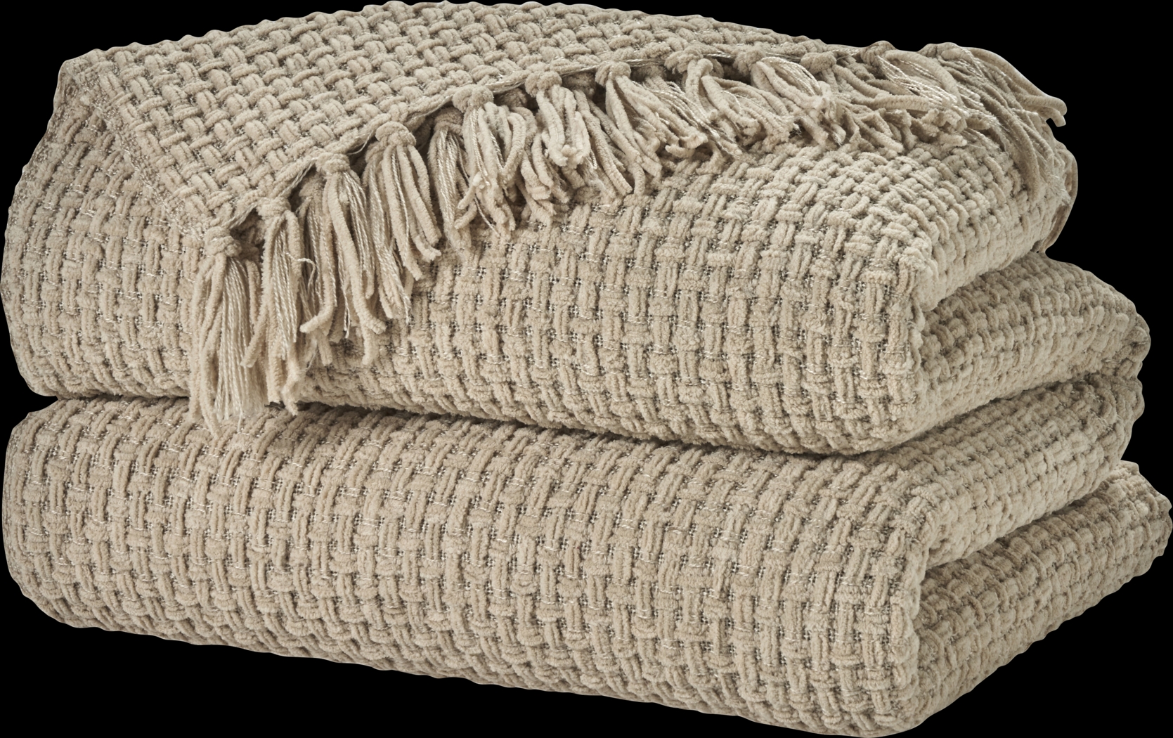 Freddie Beige Large Throw Blanket - Thumbnail - Image 1