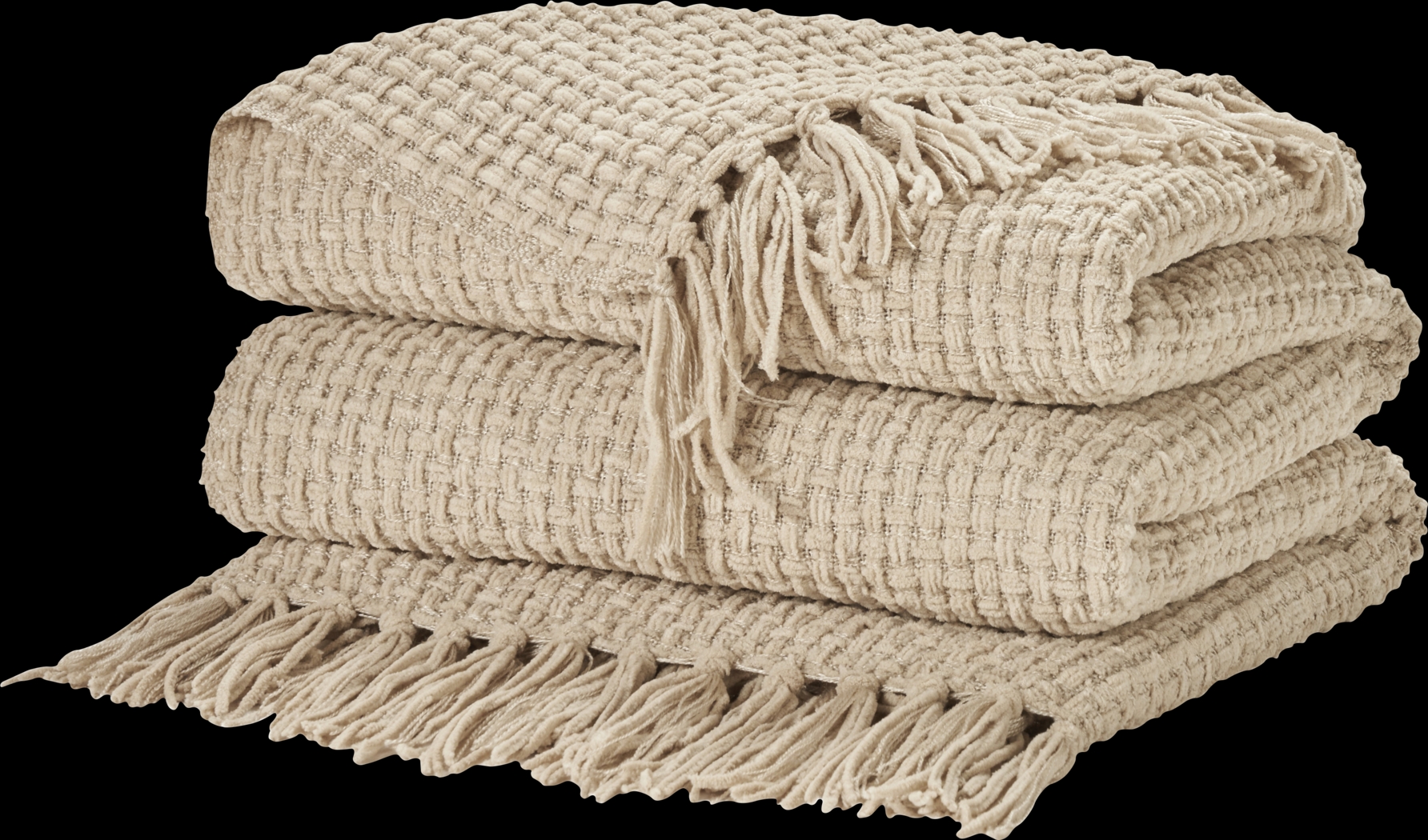 Freddie Beige Throw Blanket - Thumbnail - Image 1