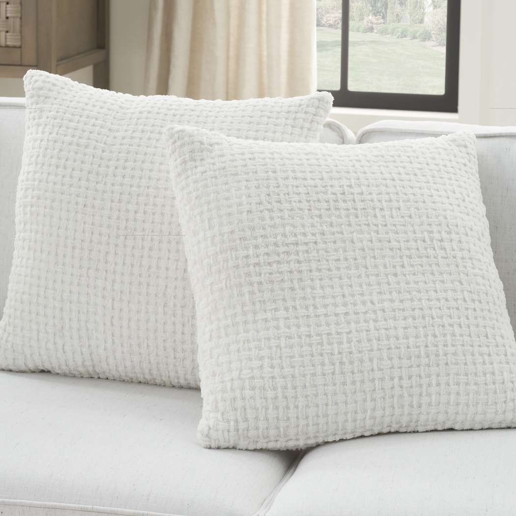Freddie White Accent Pillow, Set of 2 - Thumbnail - Image 4