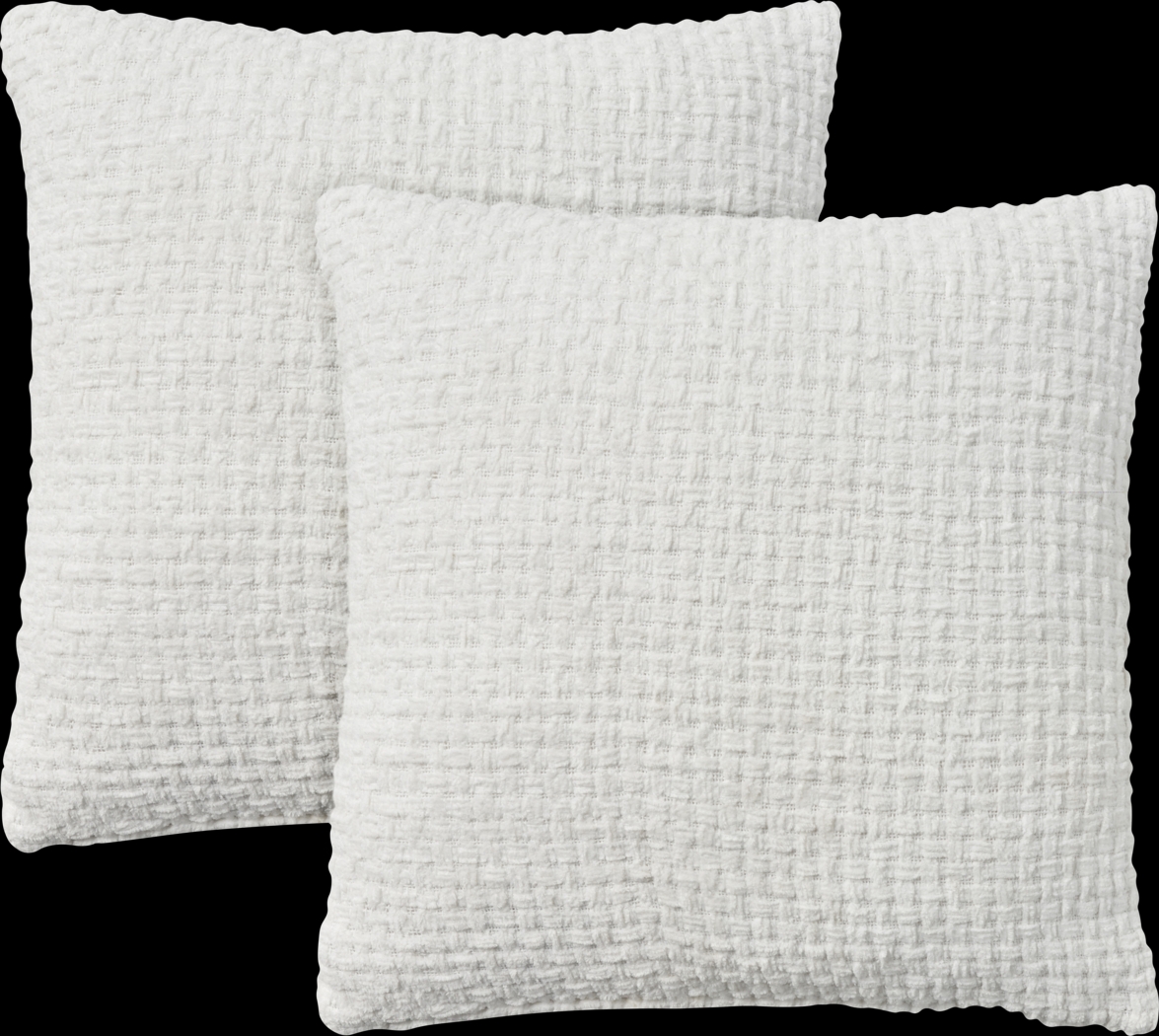Freddie White Accent Pillow, Set of 2 - Thumbnail - Image 1