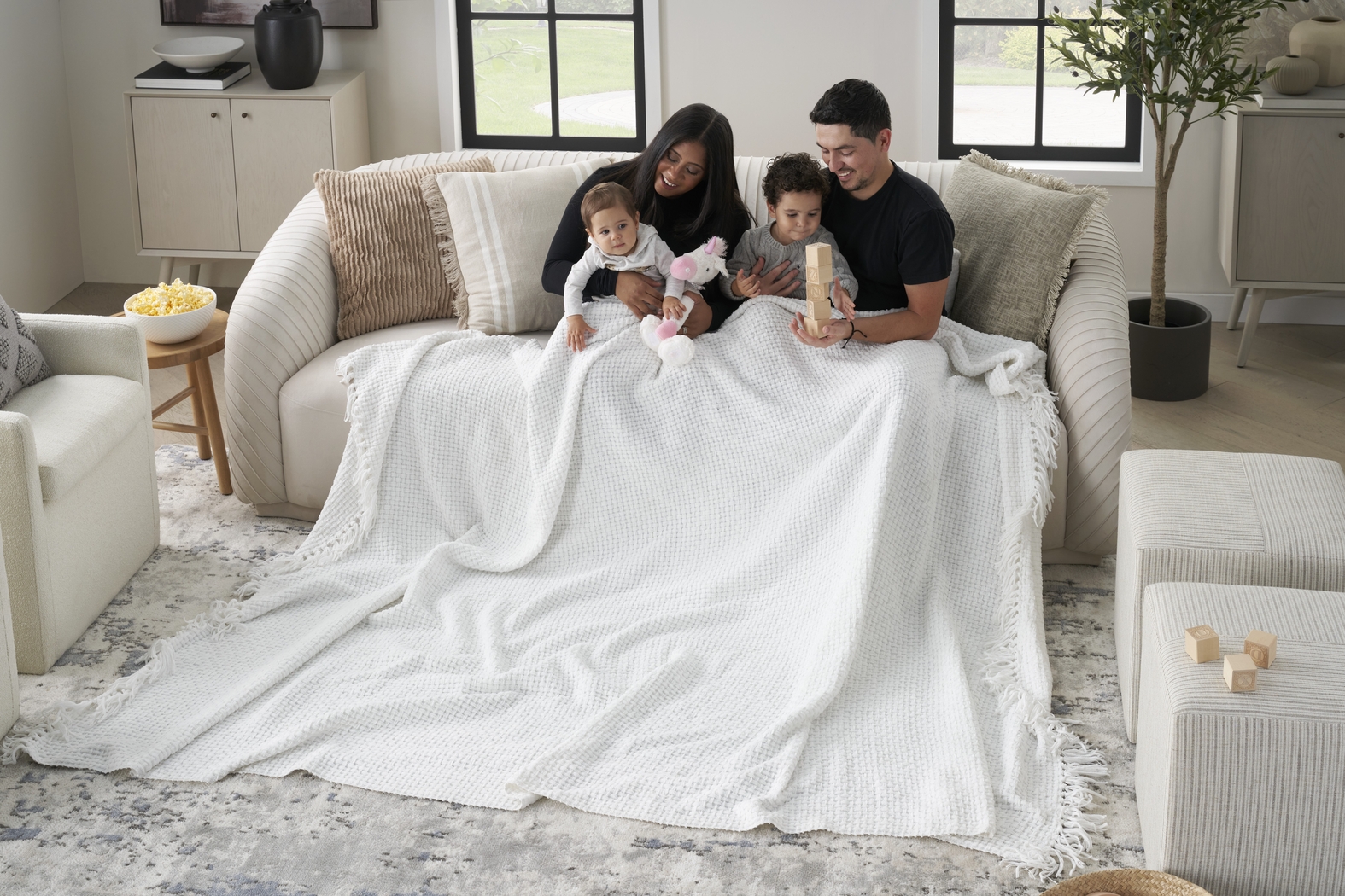 Freddie White Large Throw Blanket - Thumbnail - Image 5