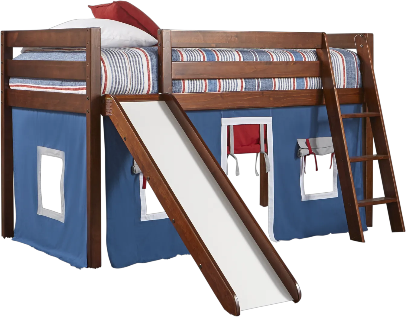 Freedom Fort Cherry Jr. Tent Loft Bed with Slide - Thumbnail - Image 1