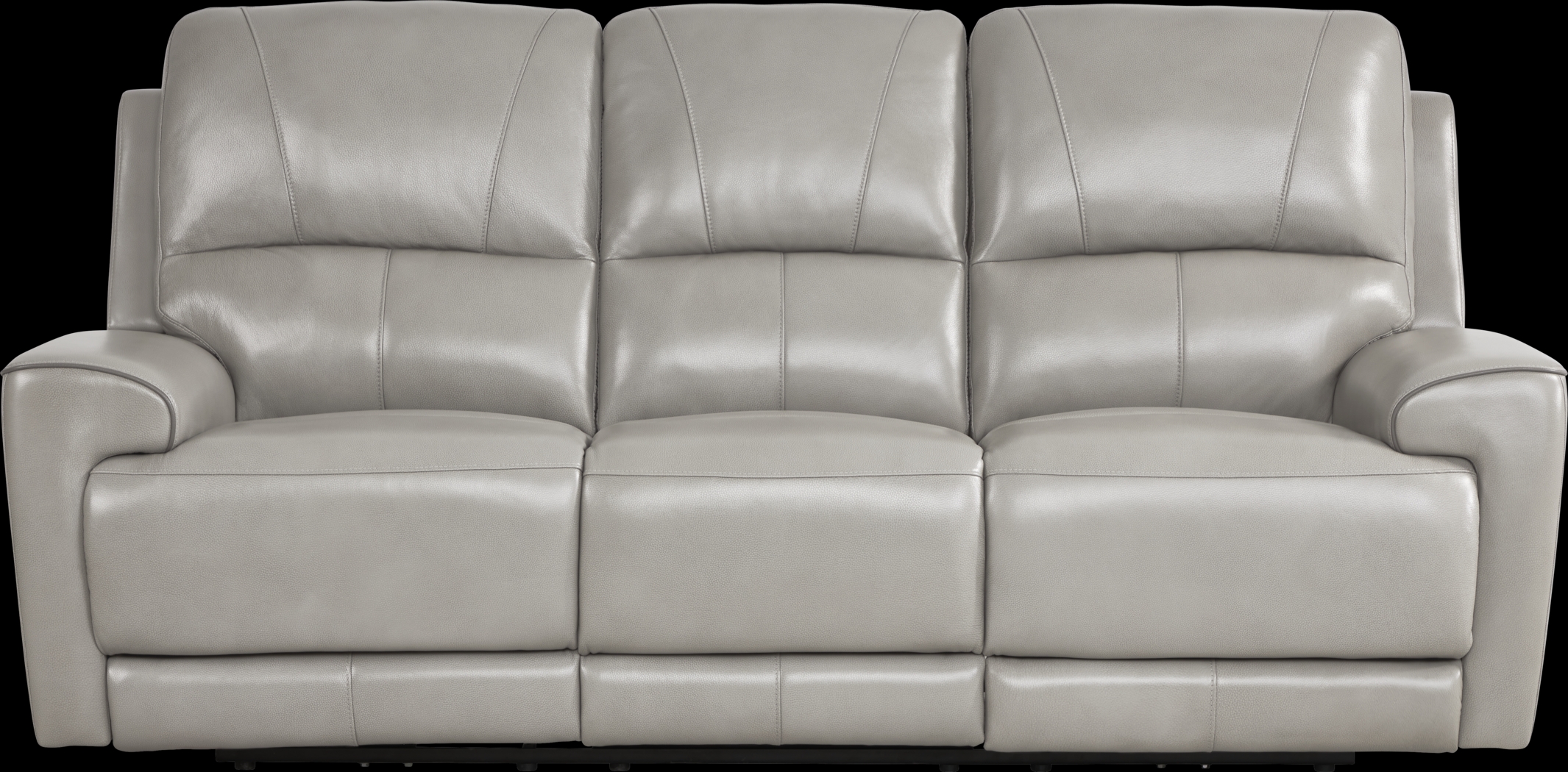 Fremont Gray Leather Reclining Sofa - Thumbnail - Image 3