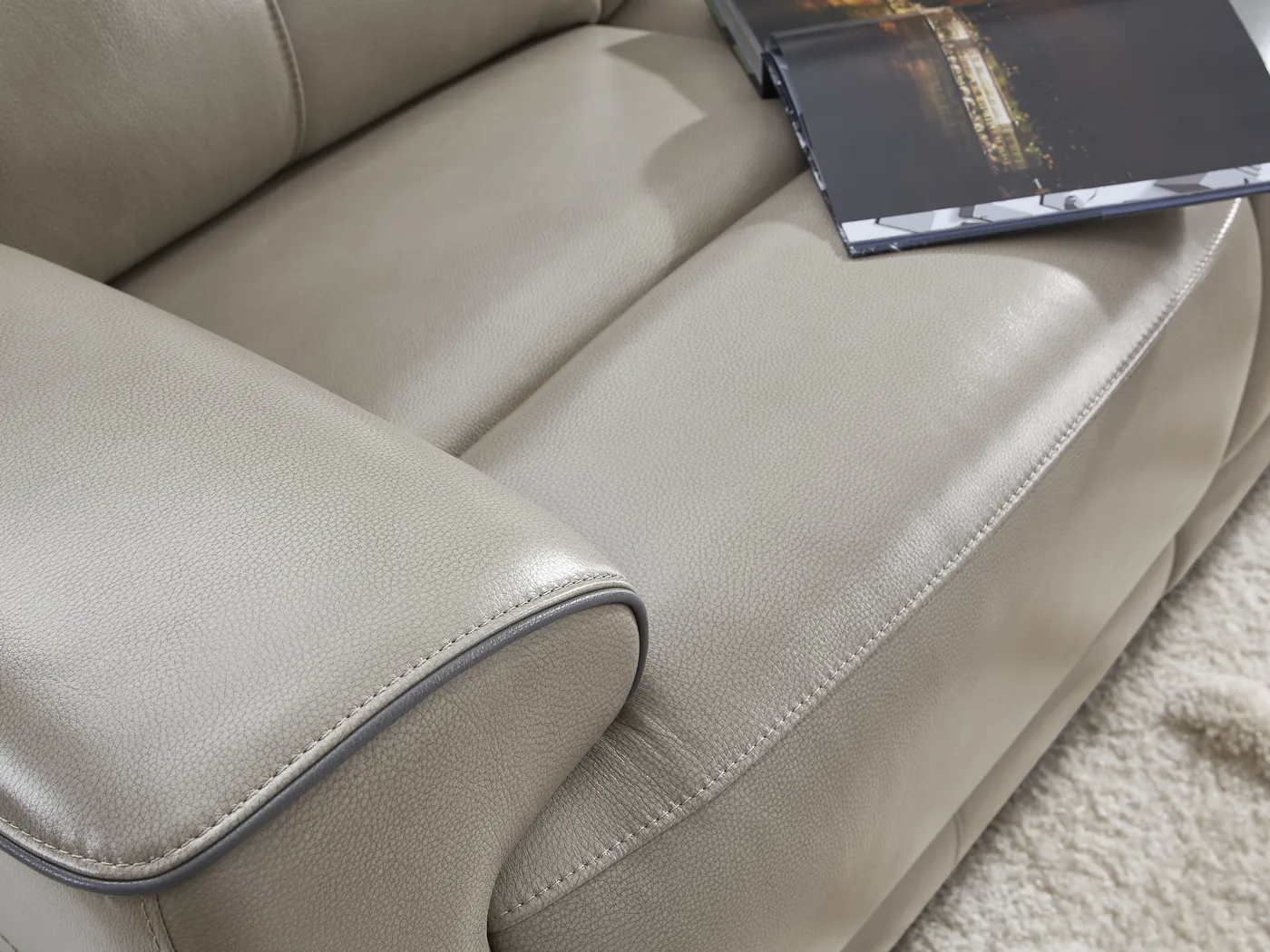 Fremont Gray Leather 2 Pc Reclining Living Room - Thumbnail - Image 5