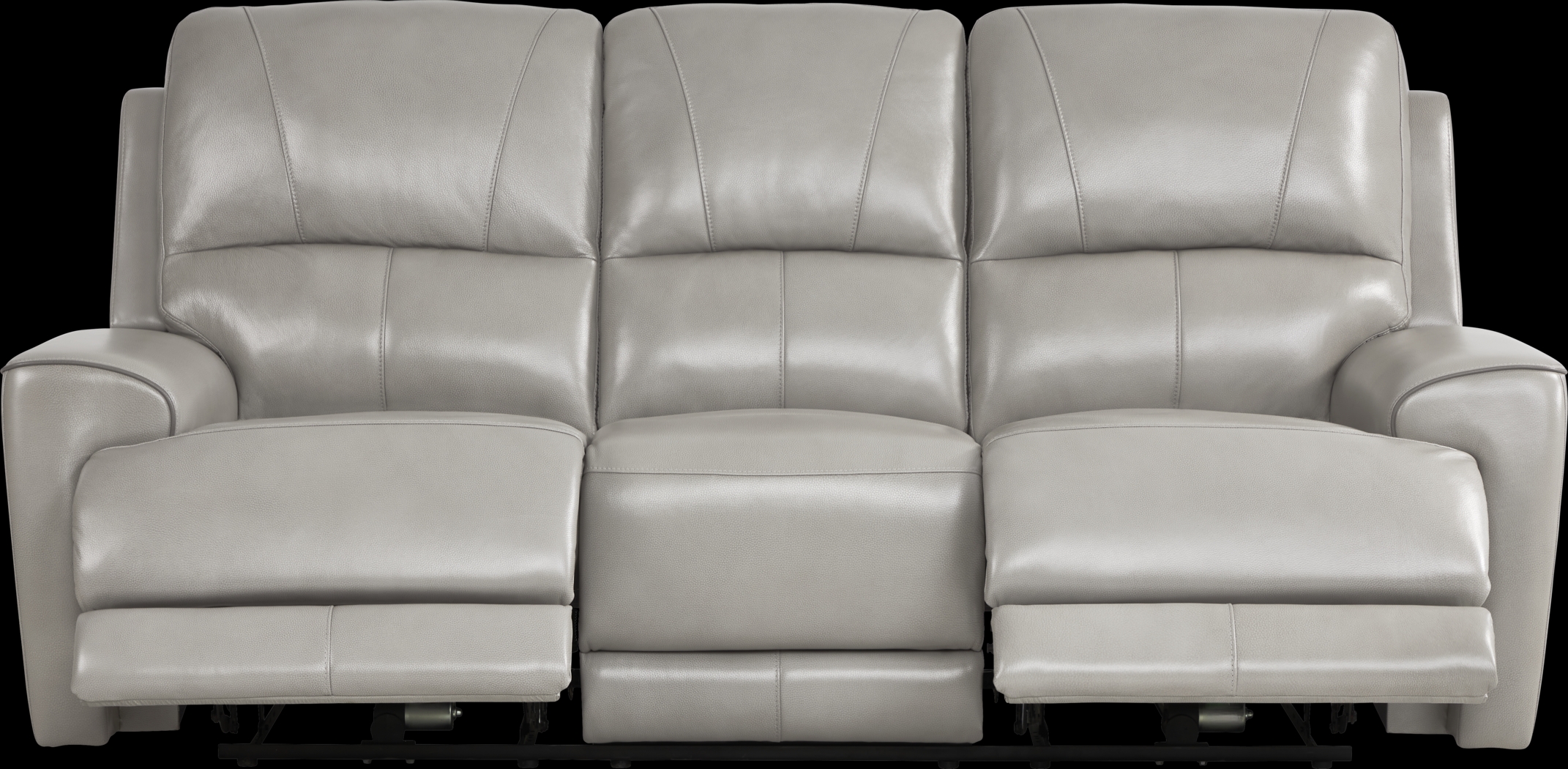 Fremont Gray Leather Reclining Sofa - Thumbnail - Image 1