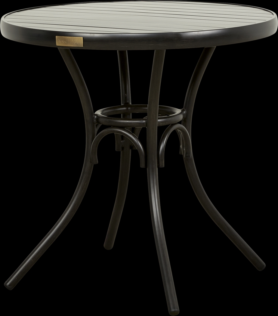 French Cafe Black 30 in. Round Outdoor Dining Table - Thumbnail - Image 1