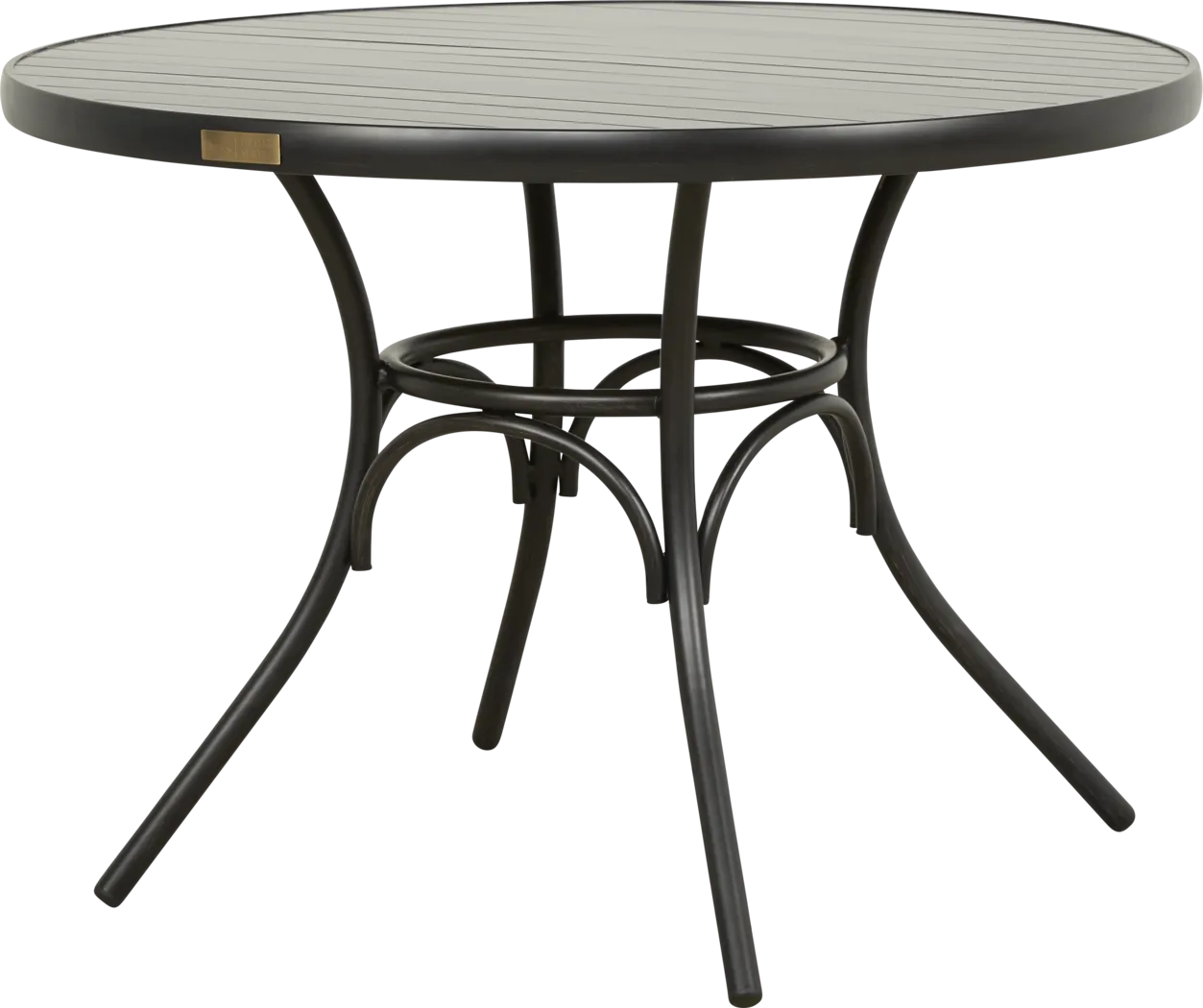 French Cafe Black 42 in. Round Outdoor Dining Table - Thumbnail - Image 1