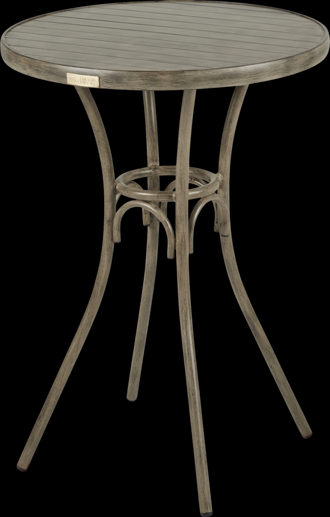 French Cafe Brown 30 in. Round Outdoor Bar Height Dining Table - Thumbnail - Image 1