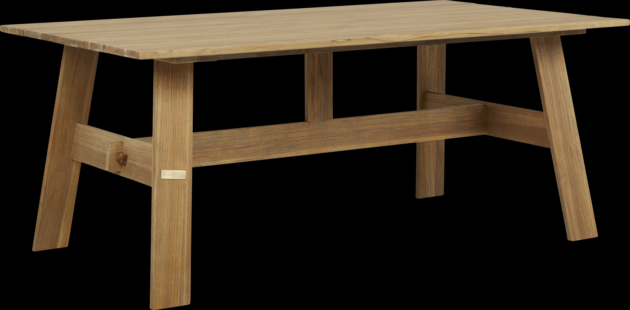 French Cafe Teak Rectangle Outdoor Dining Table - Thumbnail - Image 1