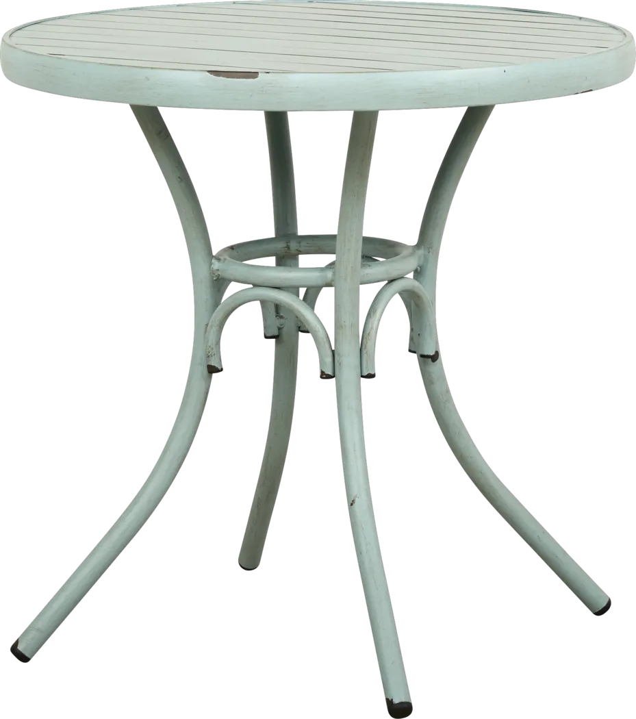 French Cafe Teal 3 Pc 30 in. Round Outdoor Dining Set - Thumbnail - Image 2