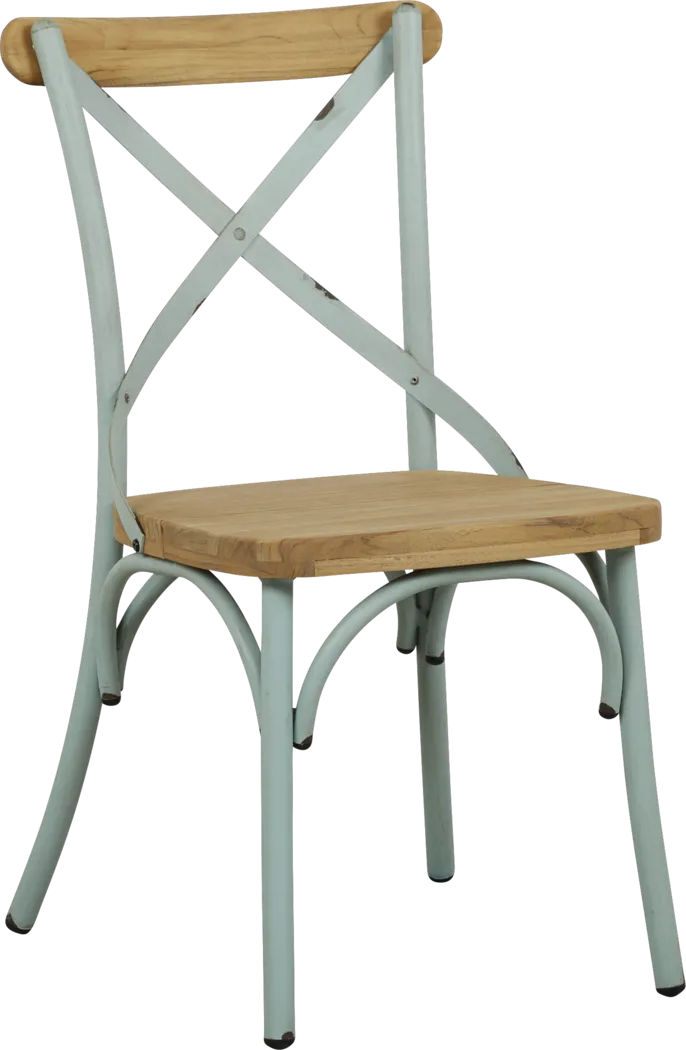French Cafe Teal Outdoor Side Chair - Thumbnail - Image 1