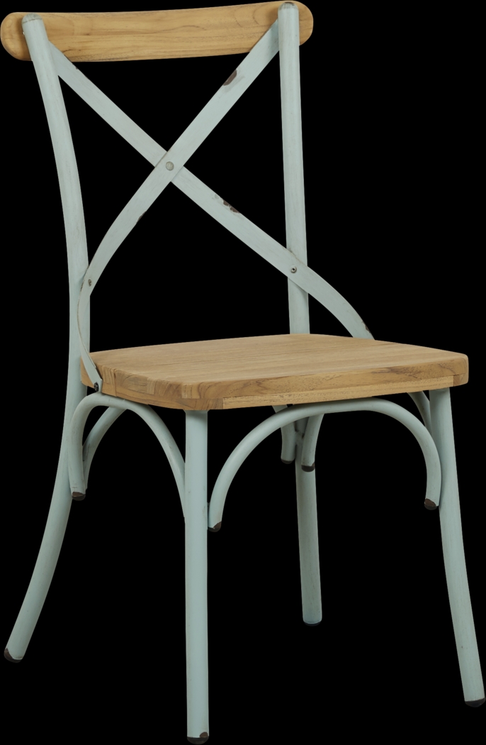 French Cafe Teal Outdoor Side Chair - Thumbnail - Image 1