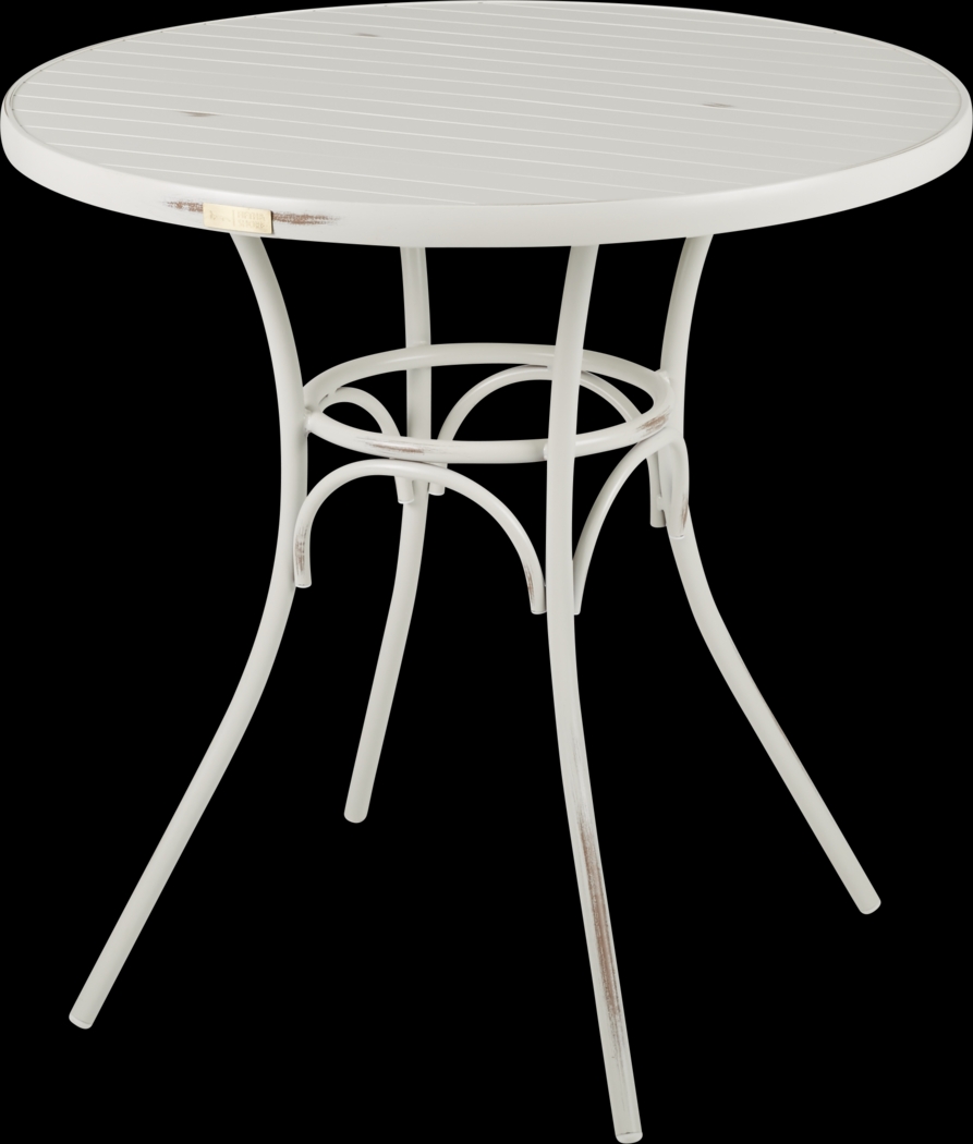 French Cafe White 42 in. Round Outdoor Bar Height Dining Table - Thumbnail - Image 1