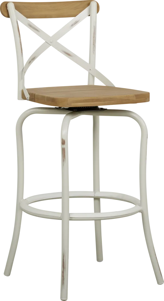 French Cafe White 5 Pc 42 in. Round Outdoor Bar Height Dining Set - Thumbnail - Image 3