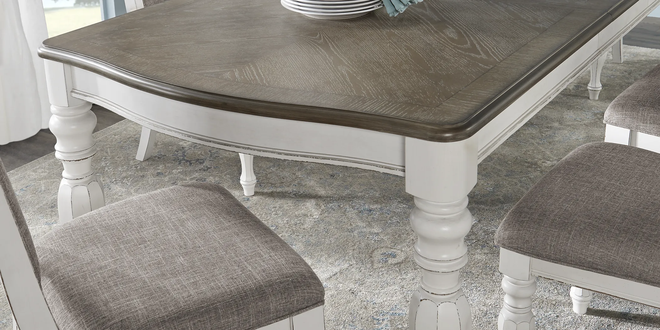 French Market White 8 Pc Rectangle Dining Room - Thumbnail - Image 2