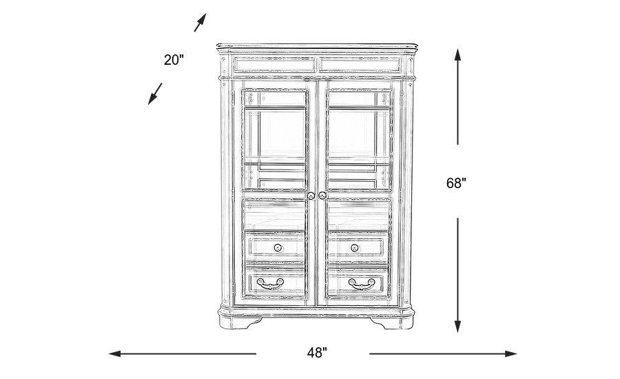 Dimension Image. Please refer to the Dimension Tab on this page for dimension details.