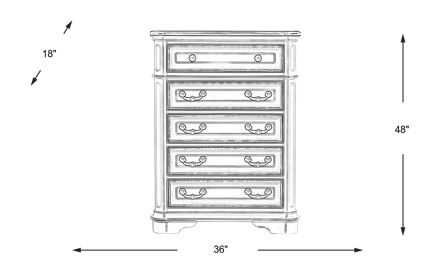 Dimension Image. Please refer to the Dimension Tab on this page for dimension details.
