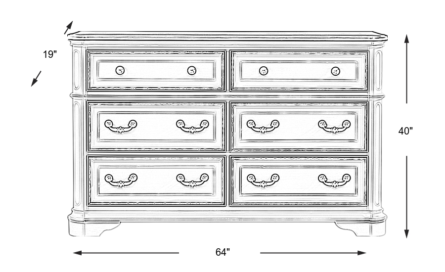 Dimension Image. Please refer to the Dimension Tab on this page for dimension details.