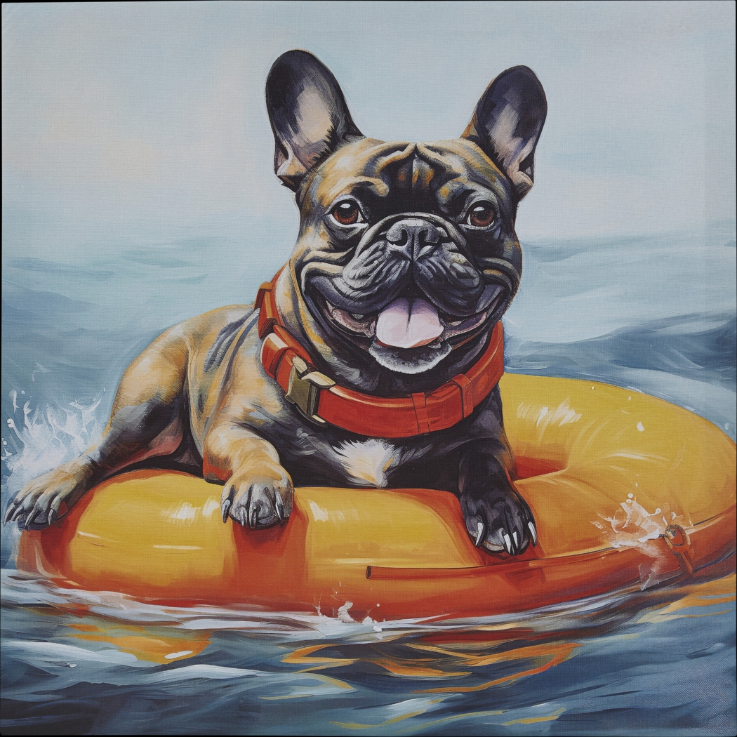 Frenchie Floating Blue Wall Decor - Thumbnail - Image 1