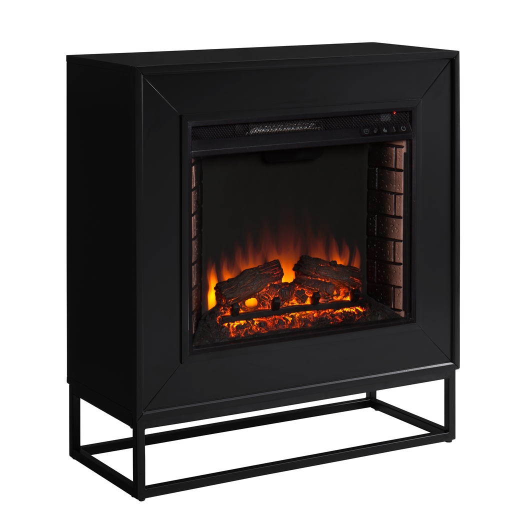 Frescan II Black 33 in. Console With Electric Log Fireplace - Thumbnail - Image 3