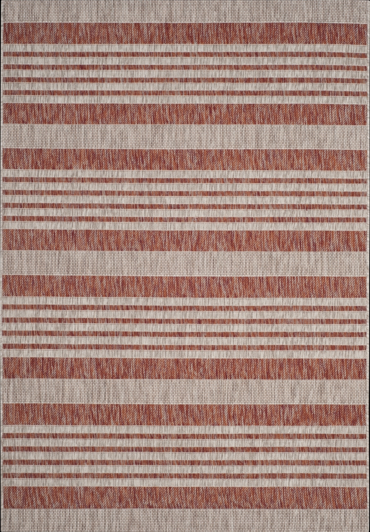 Fresh Stripes Brick 8' x 11' Indoor/Outdoor Rug - Thumbnail - Image 1