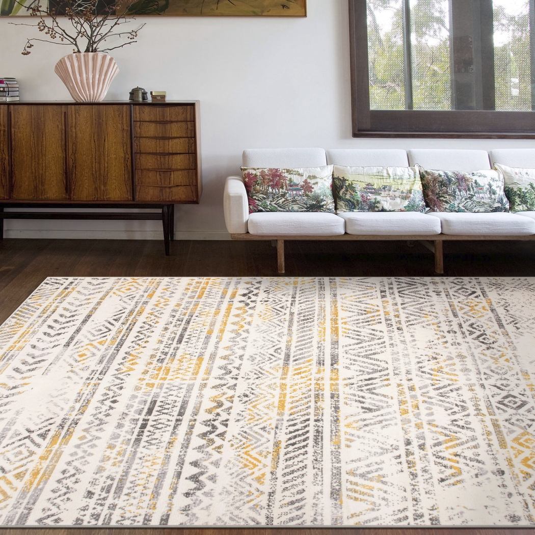 Freyalyn Yellow 5' x 7' Rug - Thumbnail - Image 3