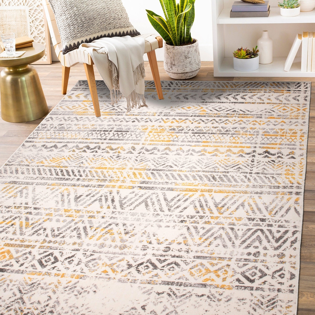 Freyalyn Yellow 5' x 7' Rug - Thumbnail - Image 4