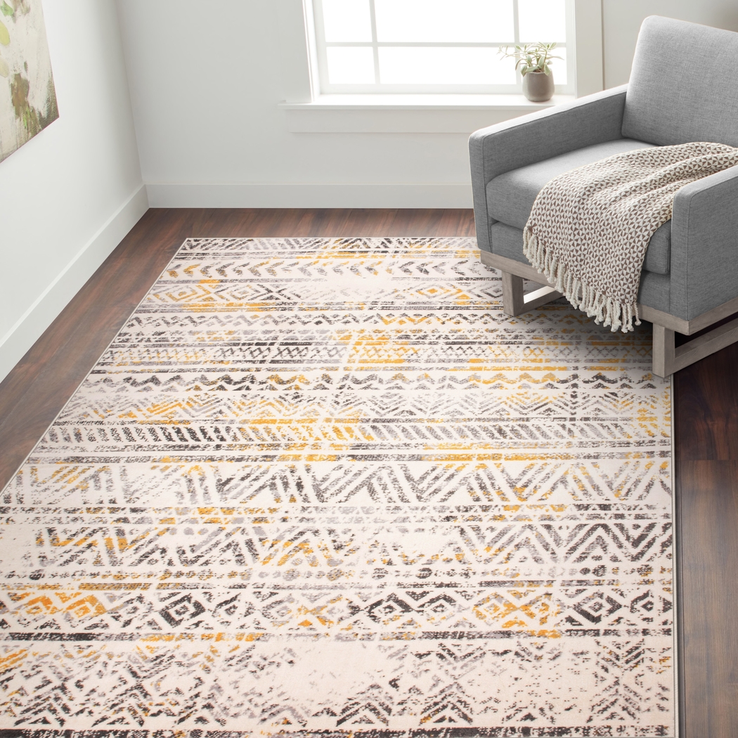 Freyalyn Yellow 7'10 x 10' Rug - Thumbnail - Image 2