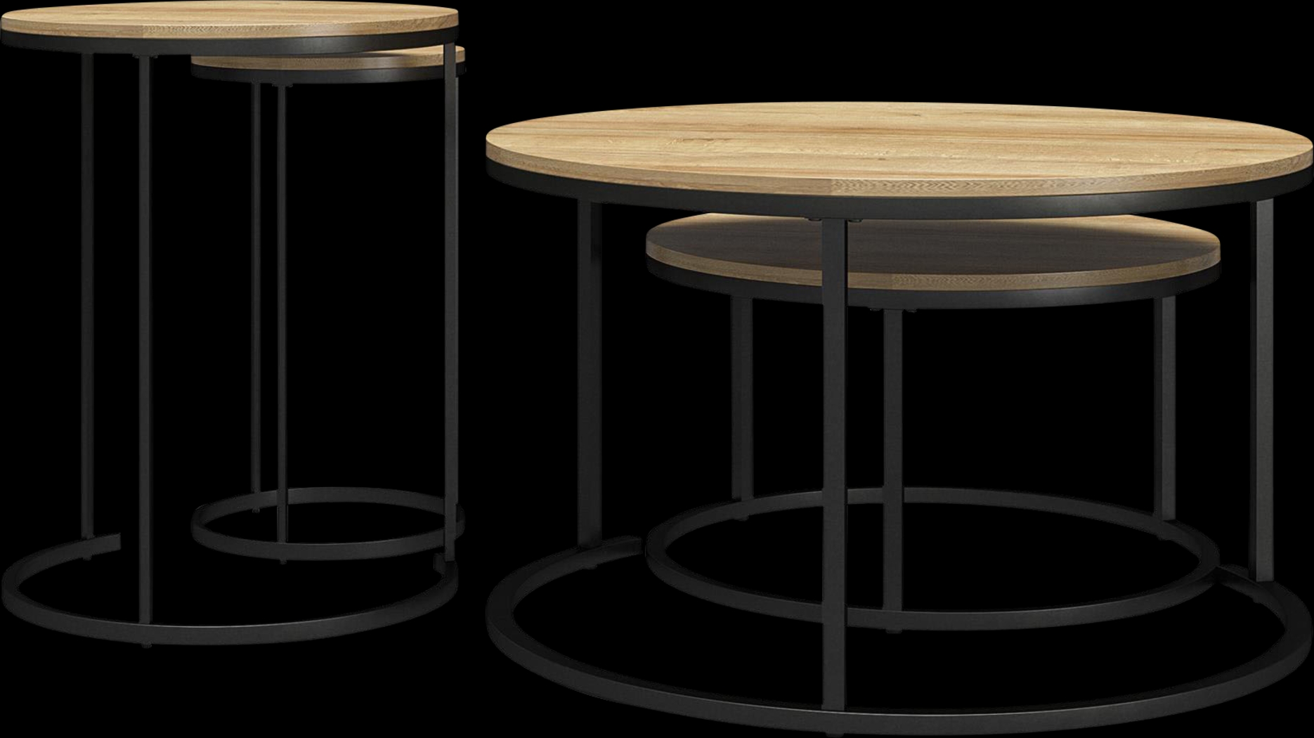 Friedel Oak Nesting Cocktail & End Table, Set of 4 - Thumbnail - Image 3