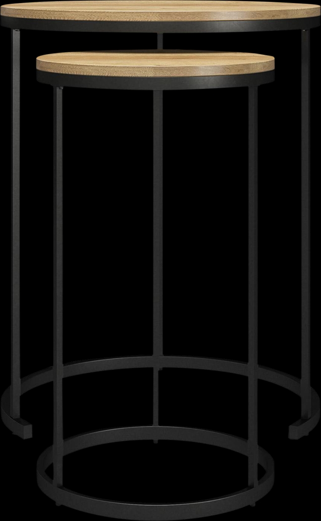 Friedel Oak Nesting Cocktail & End Table, Set of 4 - Thumbnail - Image 6