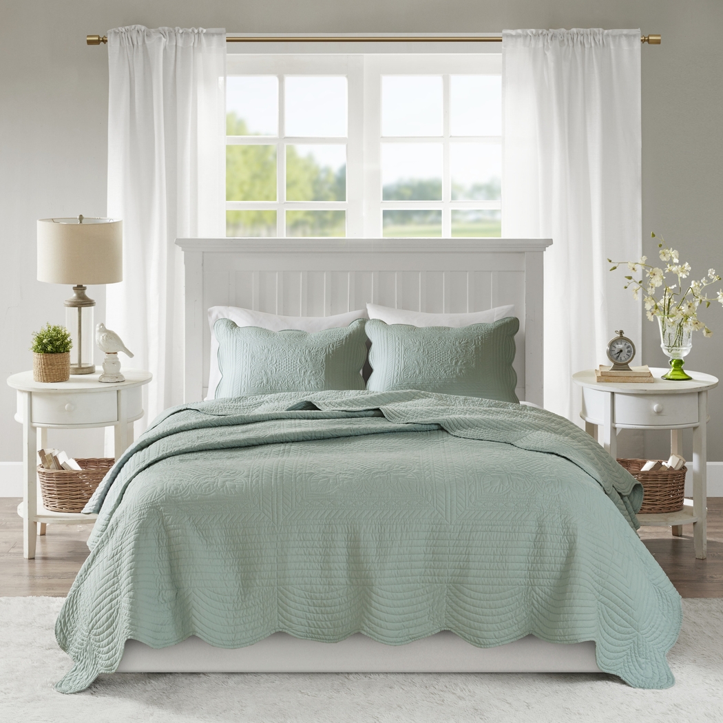 Friendswood Seafoam Green 3 Pc Full/Queen Quilt Set - Thumbnail - Image 3