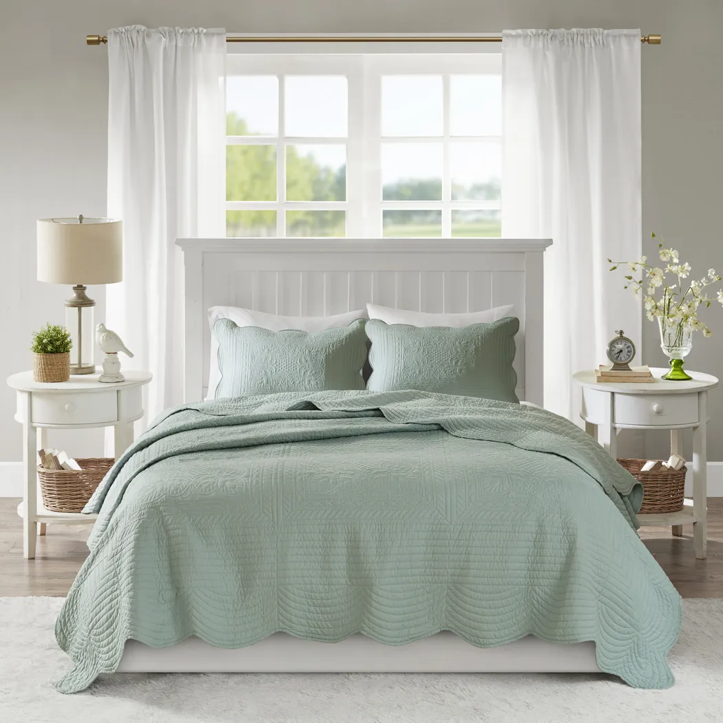 Friendswood Seafoam Green 3 Pc King/California King Quilt Set - Thumbnail - Image 3