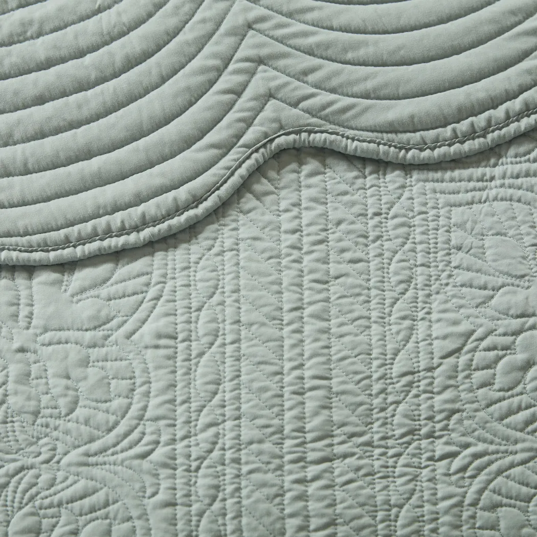 Friendswood Seafoam Green 3 Pc King/California King Quilt Set - Thumbnail - Image 6