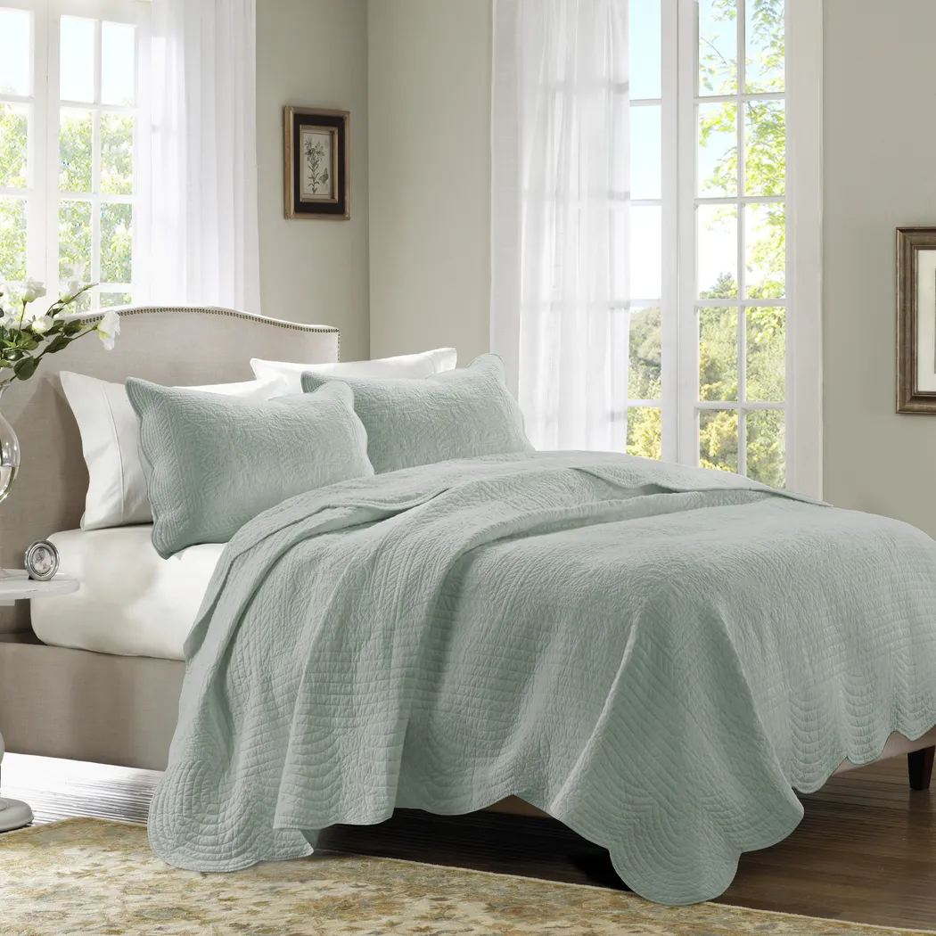 Friendswood Seafoam Green 3 Pc King/California King Quilt Set - Thumbnail - Image 1