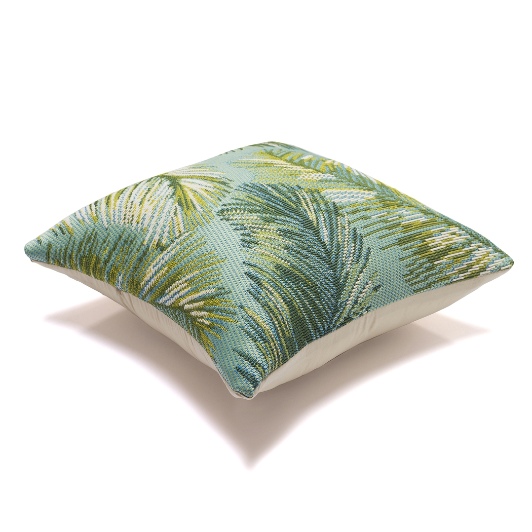 Frond Coast Aqua Indoor/Outdoor Accent Pillow - Thumbnail - Image 3