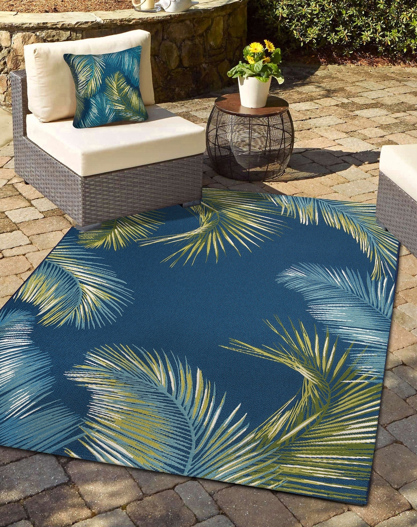 Frond Coast Navy Indoor/Outdoor Accent Pillow - Thumbnail - Image 5