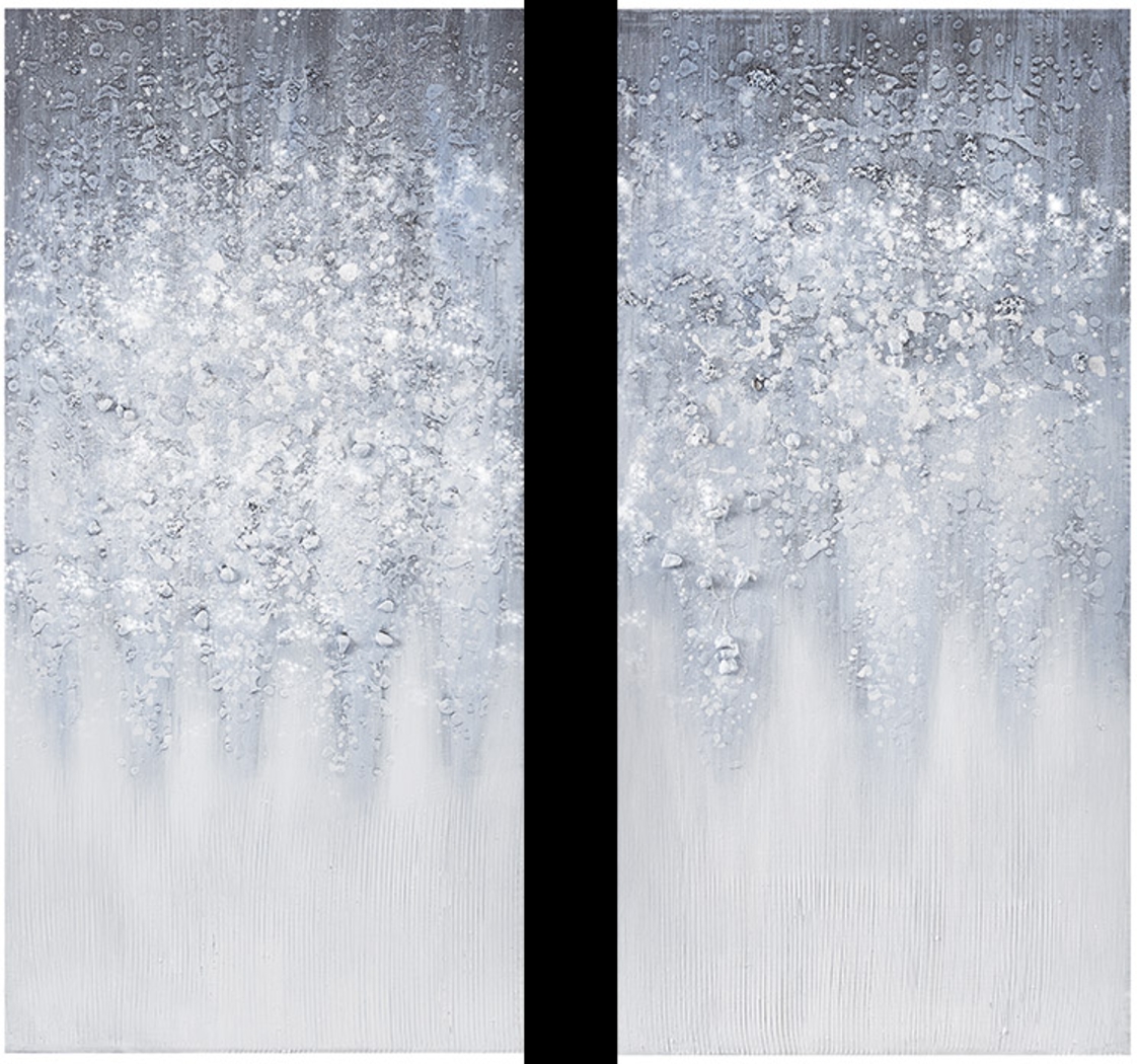 Frozen Rain Blue Artwork, Set of 2 - Thumbnail - Image 1