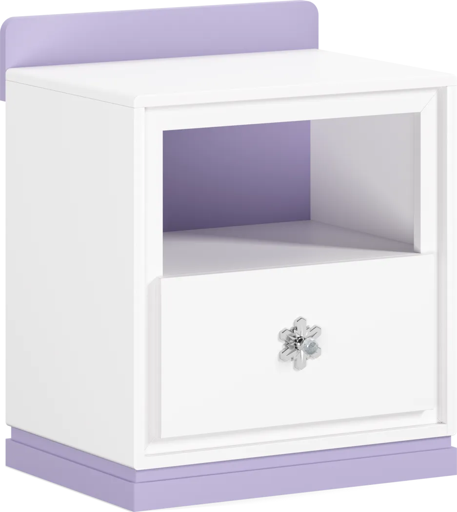 Frozen White and Lavender Nightstand - Image 2