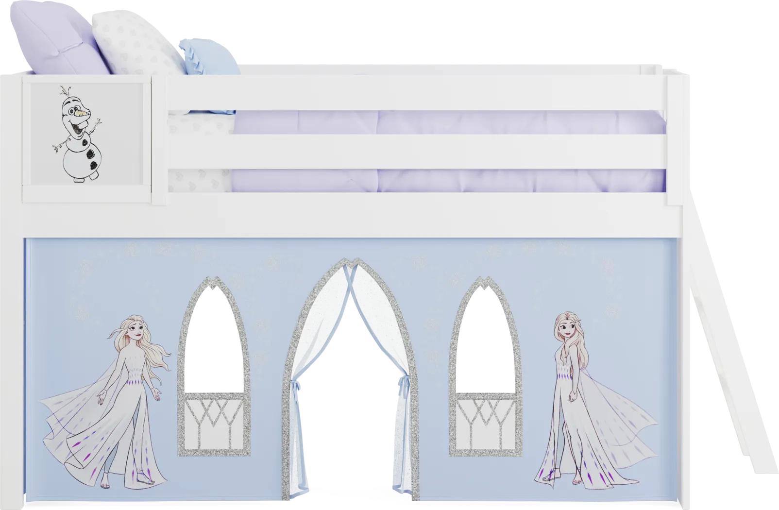 Frozen White Twin Low Loft with Activity Panel - Thumbnail - Image 3